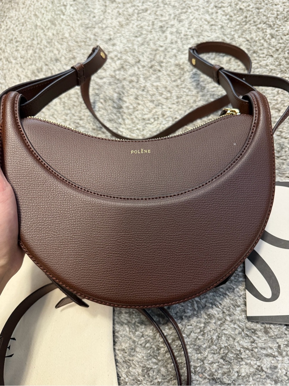 Polene numero dix textured sandalwood purse bag - Picture 9 of 14